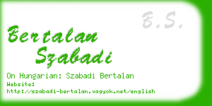 bertalan szabadi business card